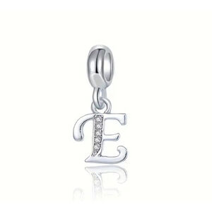 Silver Letter E Charm